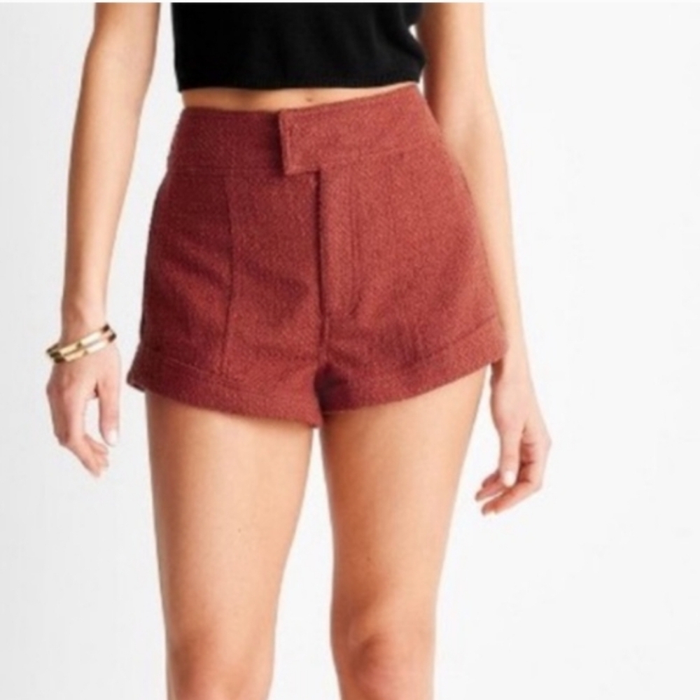 Women's High-Rise Boucle Mini Shorts Future Collective - Jenny K. Lopez Rust 18